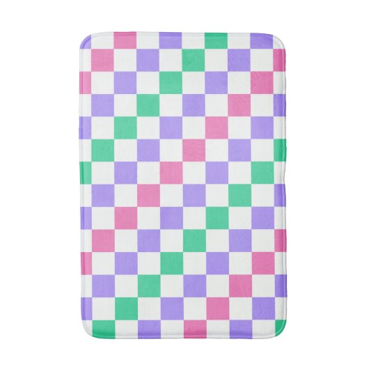 Candy shop diagonal checkerboard pattern badmat (Voorkant Verticaal)