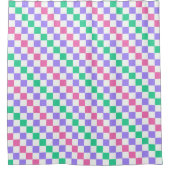 Candy shop diagonal checkerboard pattern douchegordijn (Voorkant)