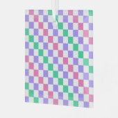 Candy shop diagonal checkerboard pattern glas ornament (Voorkant links)