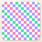 Candy shop diagonal checkerboard pattern kartonnen onderzetters (Voorkant)