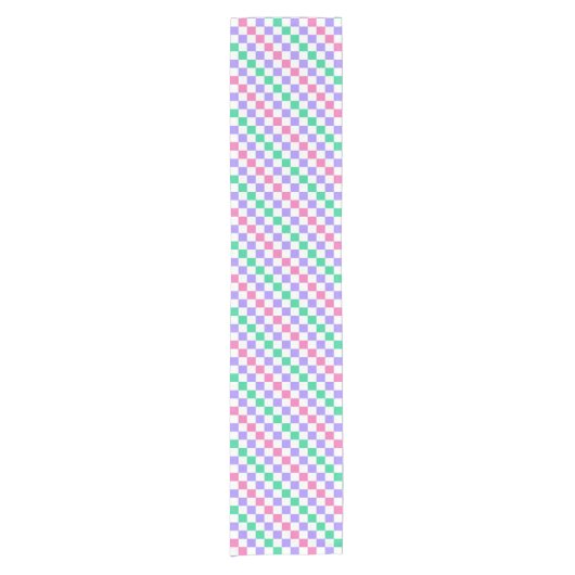 Candy shop diagonal checkerboard pattern korte tafelloper (Voorkant)
