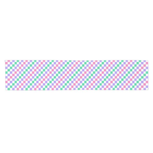 Candy shop diagonal checkerboard pattern korte tafelloper (Horizontaal)