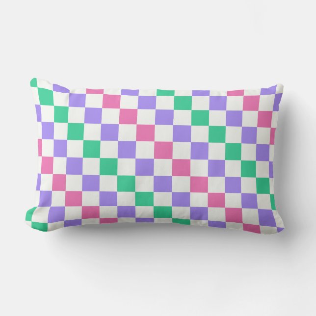 Candy shop diagonal checkerboard pattern kussen (Voorkant)