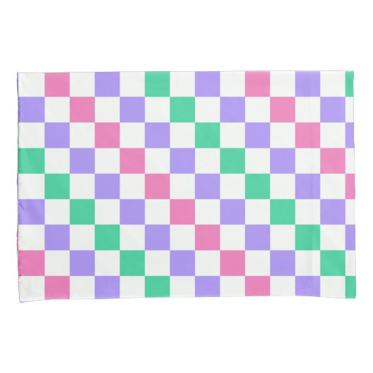 Candy shop diagonal checkerboard pattern kussensloop (Voorkant-Rechts)