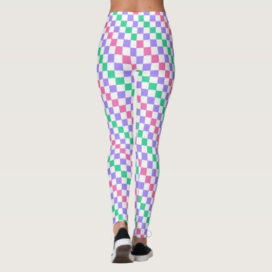 Candy shop diagonal checkerboard pattern leggings (Achterkant)