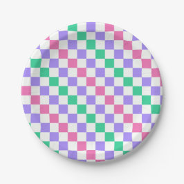 Candy shop diagonal checkerboard pattern papieren bordje