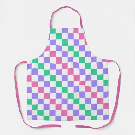 Candy shop diagonal checkerboard pattern schort (Voorkant)