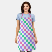 Candy shop diagonal checkerboard pattern schort (Gedragen)