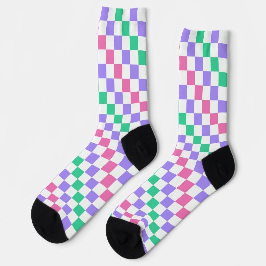 Candy shop diagonal checkerboard pattern sokken (Links)