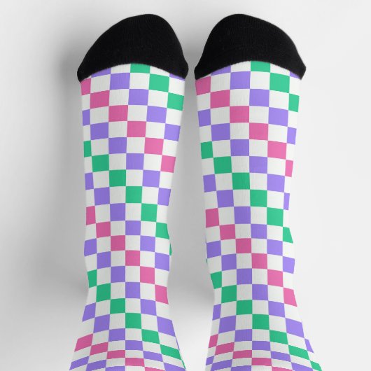 Candy shop diagonal checkerboard pattern sokken (Top)
