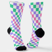 Candy shop diagonal checkerboard pattern sokken (Gebogen)