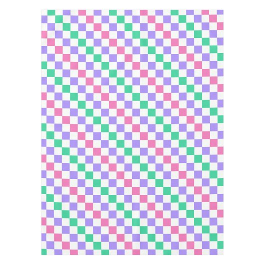Candy shop diagonal checkerboard pattern tafelkleed (Voorkant)