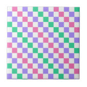 Candy shop diagonal checkerboard pattern tegeltje (Voorkant)