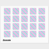 Candy shop diagonal checkerboard pattern vierkante sticker (Vel)
