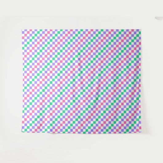 Candy shop diagonal checkerboard pattern wandkleed (Voorkant (horizontaal))