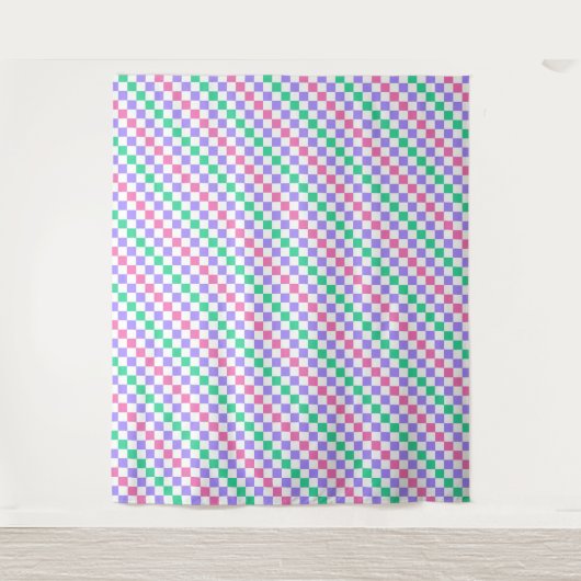 Candy shop diagonal checkerboard pattern wandkleed (Voorkant)