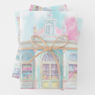 Candy shop in Parijs aquarel  Inpakpapier Vel