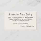 Candy Small Business Thank You Visitekaartje (Achterkant)