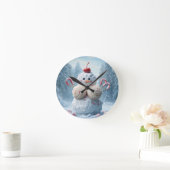 Candy Snowman Wall Clock - Fun Winter Wonderland D Ronde Klok (Huis)