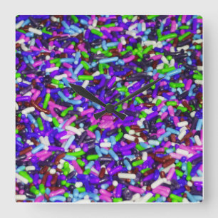 Candy Sprinkles 2 Vierkante Klok
