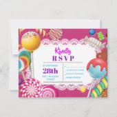 CANDY STORE RSVP Bat Mitzvah Uitnodiging (Voorkant)