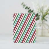 Candy Strepen Glitter Briefkaart (Staand voorkant)