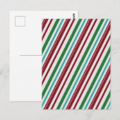 Candy Strepen Glitter Briefkaart (Voorkant / Achterkant)