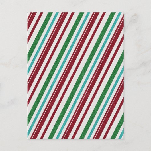 Candy Strepen Glitter Briefkaart (Voorkant)