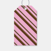 Candy Strepen, roze en chocoladebruin Cadeaulabel (Voorkant)