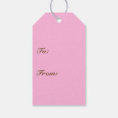 Candy Strepen, roze en chocoladebruin Cadeaulabel (Achterkant)