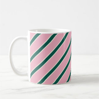 Candy Strepen Roze en Groen Koffiemok