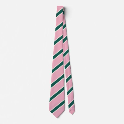 Candy Strepen Roze en Groen Stropdas (Voorkant)
