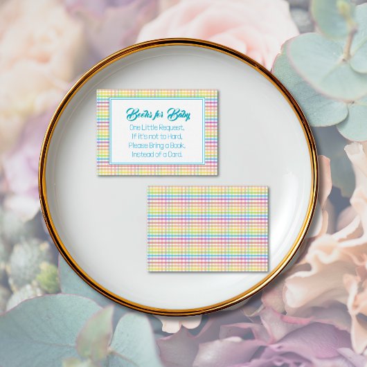 Candy Stripe Pink Colorful Rainbow Baby Shower Informatiekaartje