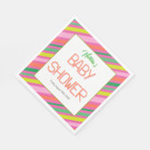 Candy Stripe Pink Colorful Rainbow Baby Shower Servet (Hoek)