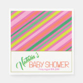 Candy Stripe Pink Colorful Rainbow Baby Shower Servet (Voorkant)