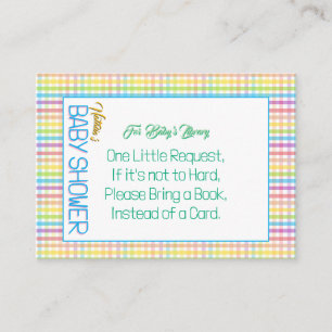 Candy Stripe Roze Kleurrijke Regenboog Baby Shower Informatiekaartje