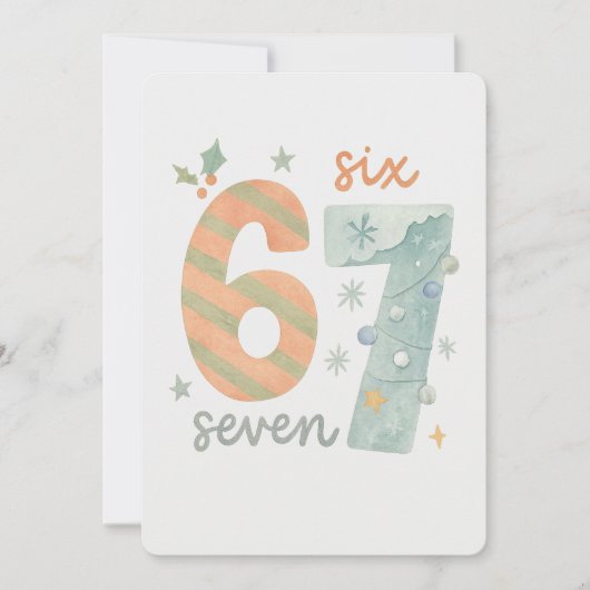 Candy Stripe & Snowflake 67 – Handgemaakte Holiday Kaart (Voorkant)
