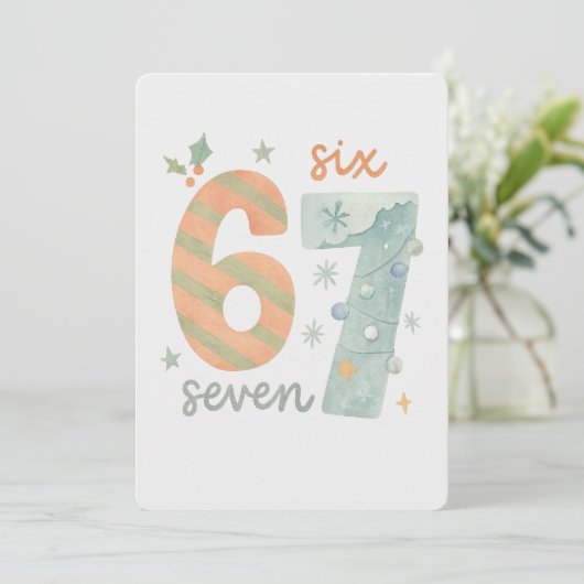 Candy Stripe & Snowflake 67 – Handmade Holiday Num Kaart (Staand voorkant)