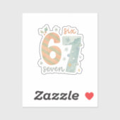 Candy Stripe & Snowflake 67 – Handmade Holiday Num Sticker (Vel)