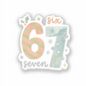 Candy Stripe & Snowflake 67 – Handmade Holiday Num Sticker (Voorkant)