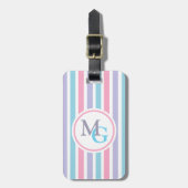 Candy Striped Monogrammed Bagagelabel (Voorkant verticaal)