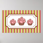 Candy Stripes Cupcake Kunstprint Poster (Voorkant)
