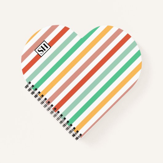 Candy Stripes Merkennaam Notitieboek (Voorkant)