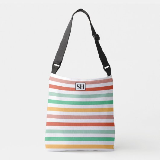 Candy Stripes Monogram Tasje Crossbody Tas (Voorkant)