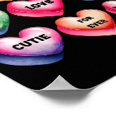 Candy Sweet Heart Valentines Day Design For Women Poster (Hoek)