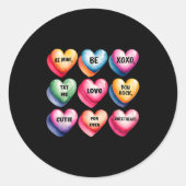 Candy Sweet Heart Valentines Day Design For Women  Ronde Sticker (Voorkant)