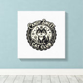 Candy Sweet Kat Grappige Kat Grafisch - Candy Swee Canvas Afdruk (Insitu (Houten vloer))