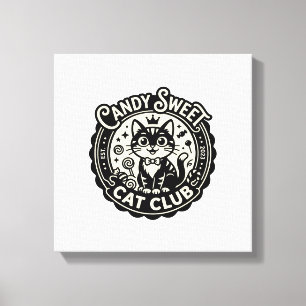 Candy Sweet Kat Grappige Kat Grafisch - Candy Swee Canvas Afdruk