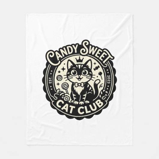 Candy Sweet Kat Grappige Kat Grafisch - Candy Swee Fleece Deken (Voorkant)