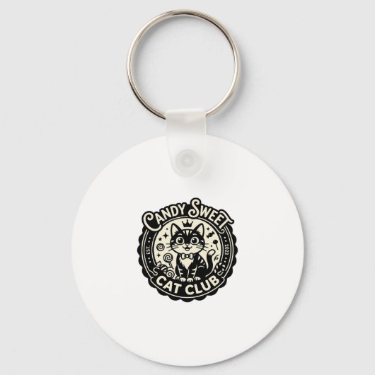 Candy Sweet Kat Grappige Kat Grafisch - Candy Swee Sleutelhanger (Voorkant)